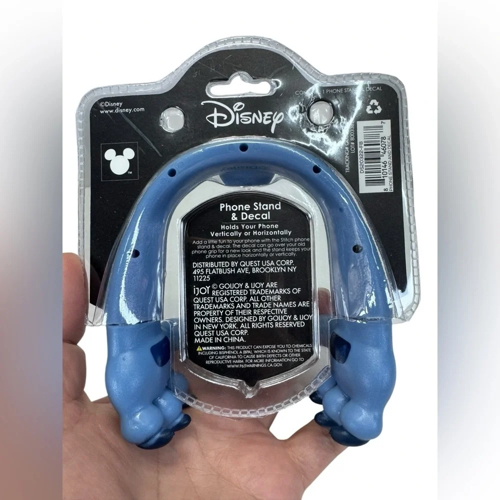 Disney Blue Stitch Phone Stand & decal